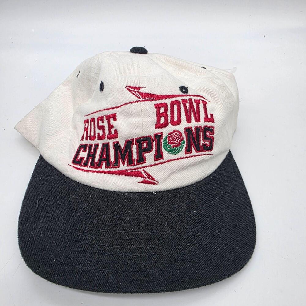 Rose Bowl Champions Hat Cap Snap Back Mens One Size White Black NCAA Lee Sport